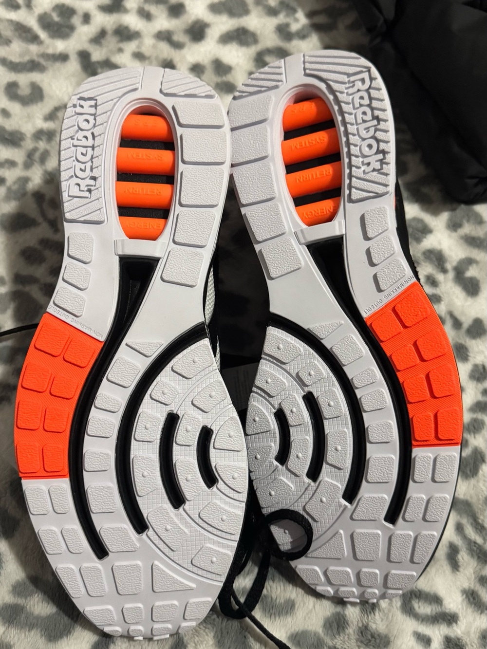 Reebok Men’s Athletic Shoes - Black, White & Orange